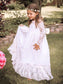 Floor-Length A-Line/Princess Lace Long Jewel Sleeves Bowknot Flower Girl Dresses