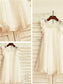 Chiffon Scoop Sleeves Tea-Length Lace A-line/Princess Short Flower Girl Dresses