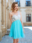 A-line/Princess Sleeveless Homecoming Dresses One-Shoulder Adeline Beading Chiffon Short/Mini Dresses