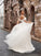 Tulle Sweep/Brush Sleeveless Off-the-Shoulder Ruched A-Line/Princess Train Wedding Dresses