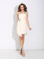 Sheath/Column One-Shoulder Beading Sleeveless Short Nydia Chiffon Dresses Homecoming Dresses