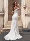 Sleeveless Off-the-Shoulder Trumpet/Mermaid Crepe Ruched Sweep/Brush Stretch Train Wedding Dresses