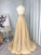 Sleeveless Train Sweep/Brush Ruffles A-Line/Princess V-neck Spandex Bridesmaid Dresses