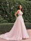 Applique A-Line/Princess Sleeveless Tulle Straps Sweep/Brush Train Wedding Dresses