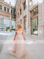 Off-the-Shoulder Beading Tulle A-Line/Princess Sleeveless Sweep/Brush Train Dresses