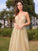 V-neck Sleeveless Sweep/Brush A-Line/Princess Train Ruched Tulle Dresses