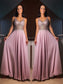 Sleeveless A-Line/Princess V-neck Chiffon Beading Floor-Length Dresses