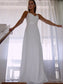 Lace Chiffon Spaghetti Sheath/Column Straps Sleeveless Floor-Length Wedding Dresses
