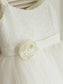 Sleeveless A-line/Princess Hand-Made Straps Spaghetti Flower Long Tulle Dresses