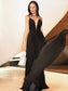 A-Line/Princess V-neck Ruffles Chiffon Sleeveless Floor-Length Dresses