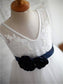 V-neck A-line/Princess Sleeveless Tea-Length Hand-made Flower Tulle Flower Girl Dresses