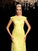 Sheath/Column Sleeveless Neck Sheer Lace Long Chiffon Dresses
