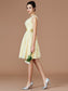 Sash/Ribbon/Belt A-Line/Princess Sleeveless V-neck Short/Mini Chiffon Bridesmaid Dresses