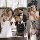 Lace Off-the-Shoulder 1/2 Sleeves A-Line/Princess Floor-Length Tulle Wedding Dresses
