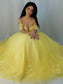 Applique Sleeveless Gown Tulle Ball Off-the-Shoulder Sweep/Brush Train Dresses