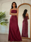 Sheath/Column Elastic Woven Ruched Satin Halter Sleeveless Floor-Length Dresses