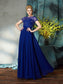 Long A-Line/Princess of Mother Beading Chiffon Scoop Sleeves Short the Bride Dresses