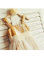 Sleeveless Tea-Length Straps A-line/Princess Ruffles Sequins Spaghetti Flower Girl Dresses