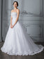 Court Train Strapless Gown Ball Sleeveless Organza Wedding Dresses