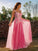 A-Line/Princess Tulle Straps Applique Sleeveless Floor-Length Dresses