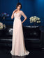 of V-neck Beading Sleeves 1/2 Chiffon Long A-Line/Princess Mother the Bride Dresses