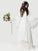 Sweep/Brush A-Line/Princess Sash/Ribbon/Belt Long Chiffon Lace Sleeves V-neck Train Wedding Dresses