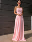 Sleeveless A-Line/Princess Halter Floor-Length Chiffon Ruffles Dresses
