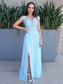 Off-the-Shoulder A-Line/Princess Sleeveless Floor-Length Chiffon Applique Dresses