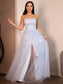 Spaghetti A-Line/Princess Ruffles Lace Straps Sleeveless Floor-Length Dresses