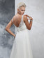 Long Sleeveless Beading V-neck A-Line/Princess Chiffon Wedding Dresses
