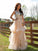 Tulle Beading Floor-Length A-Line/Princess Sleeveless Scoop Two Piece Dresses