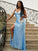 Ruched V-neck Sheath/Column Sequins Sleeveless Floor-Length Dresses