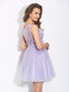 Homecoming Dresses Cara A-Line/Princess Bateau Applique Sleeveless Short Satin Dresses