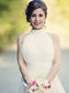 Ruffles A-Line/Princess Tulle Sleeveless Halter Floor-Length Wedding Dresses