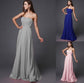 Strapless Sleeveless Beading A-Line/Princess Long Bridesmaid Dresses