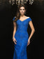 Long Lace Lace Mother V-neck Trumpet/Mermaid Sleeveless of the Bride Dresses