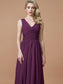 A-Line/Princess Floor-Length V-neck Sleeveless Chiffon Bridesmaid Dresses