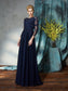 3/4 Mother A-Line/Princess Long Chiffon of Applique Scoop Sleeves the Bride Dresses