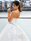 Sleeveless Tulle Cathedral Sweetheart Ball Gown Applique Train Wedding Dresses