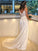 Straps A-Line/Princess Spaghetti Charmeuse Sweep/Brush Sleeveless Ruffles Train Wedding Dresses