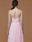 Floor-Length Halter Sleeveless Ruched A-Line/Princess Chiffon Bridesmaid Dresses