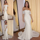 Applique Off-the-Shoulder Short Sleeves Court Lace Trumpet/Mermaid Train Wedding Dresses