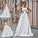 Ruffles Sweep/Brush A-Line/Princess Sleeveless Spaghetti Straps Satin Train Wedding Dresses