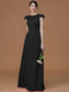 Short Jewel Sleeves Floor-Length Lace A-Line/Princess Chiffon Bridesmaid Dresses