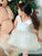 Knee-Length A-Line/Princess Bowknot V-neck Tulle Sleeveless Flower Girl Dresses