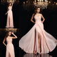 Halter Sleeveless A-Line/Princess Lace Long Chiffon Dresses