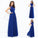 Lace A-line/Princess Scoop Sleeveless Long Chiffon Dresses