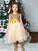 Sequin Scoop Sleeveless Tea-Length A-Line/Princess Organza Flower Girl Dresses