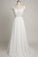 Back V Cap Sleeve Lace Cheap Chiffon High Quality Beach A-line Ivory Wedding Dresses JS227