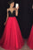 Attractive Black and Red Sweetheart Neck Long Prom Gown with Beading JS423